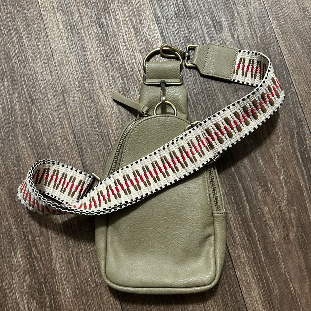 Anthropologie Sage Green Sling Bag